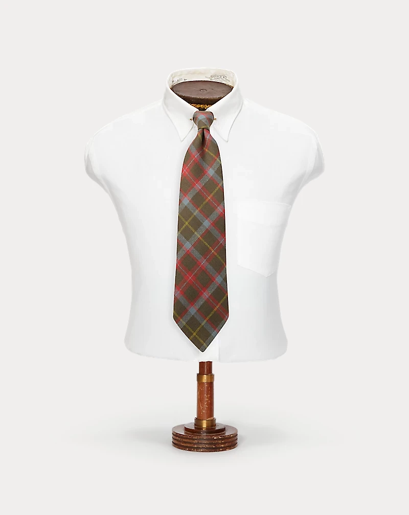 Handmade Plaid Wool Challis Tie
