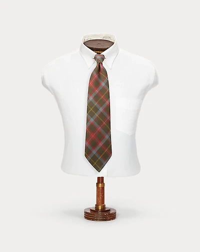 Handmade Plaid Wool Challis Tie
