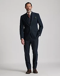 Indigo Striped Herringbone Suit Jacket