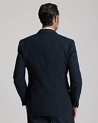 Indigo Striped Herringbone Suit Jacket