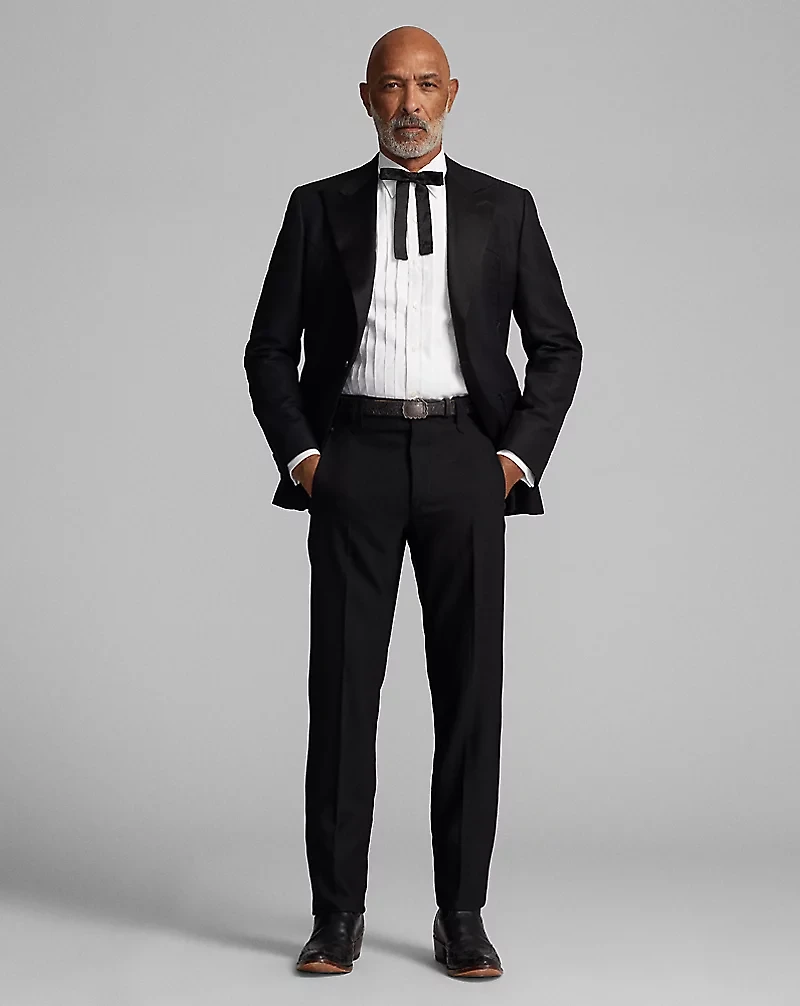 Slim Fit Wool Western Tuxedo Trouser