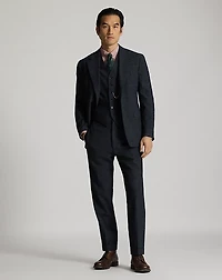 Slim Fit Indigo Checked Suit Trouser