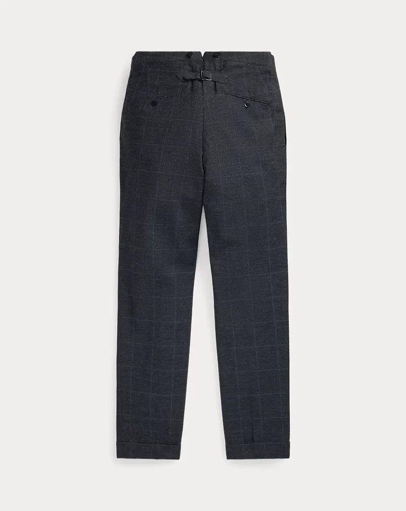 Slim Fit Indigo Checked Suit Trouser