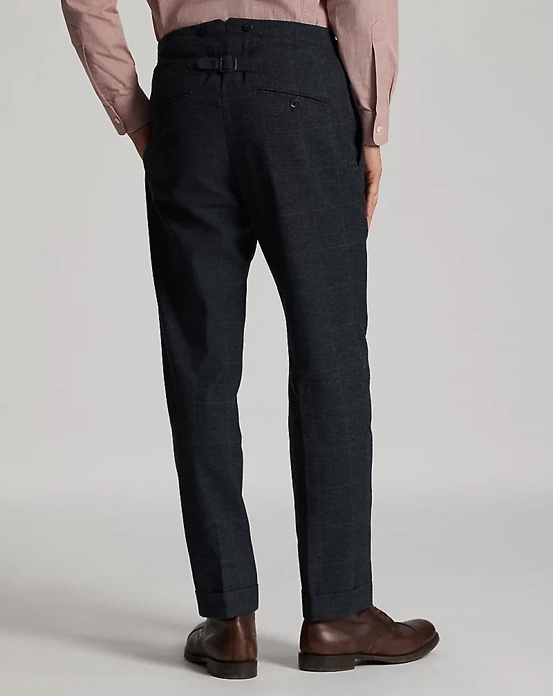 Slim Fit Indigo Checked Suit Trouser