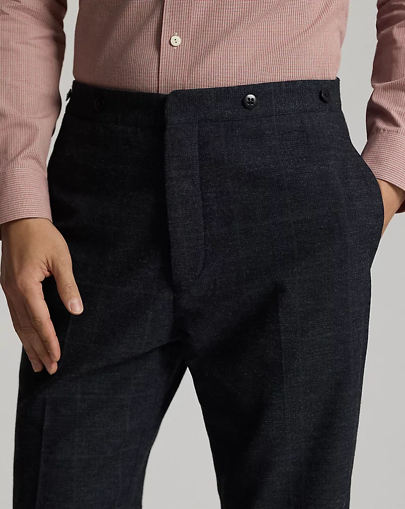 Slim Fit Indigo Checked Suit Trouser