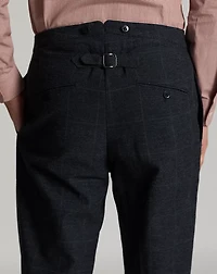Slim Fit Indigo Checked Suit Trouser