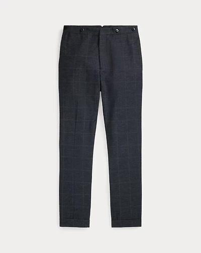 Slim Fit Indigo Checked Suit Trouser