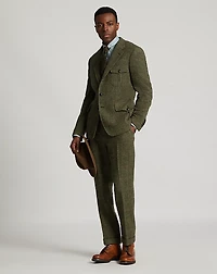 Slim Fit Windowpane Wool Suit Trouser