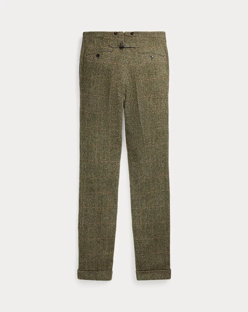 Slim Fit Windowpane Wool Suit Trouser