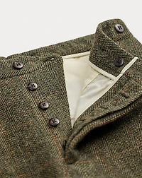 Slim Fit Windowpane Wool Suit Trouser