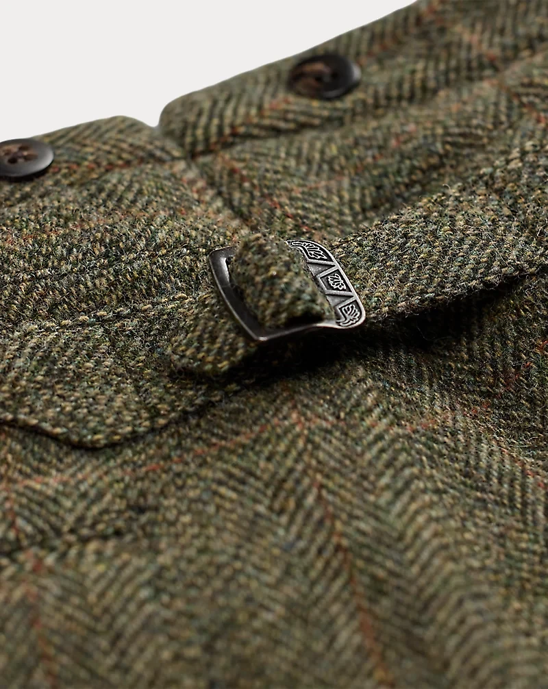 Slim Fit Windowpane Wool Suit Trouser