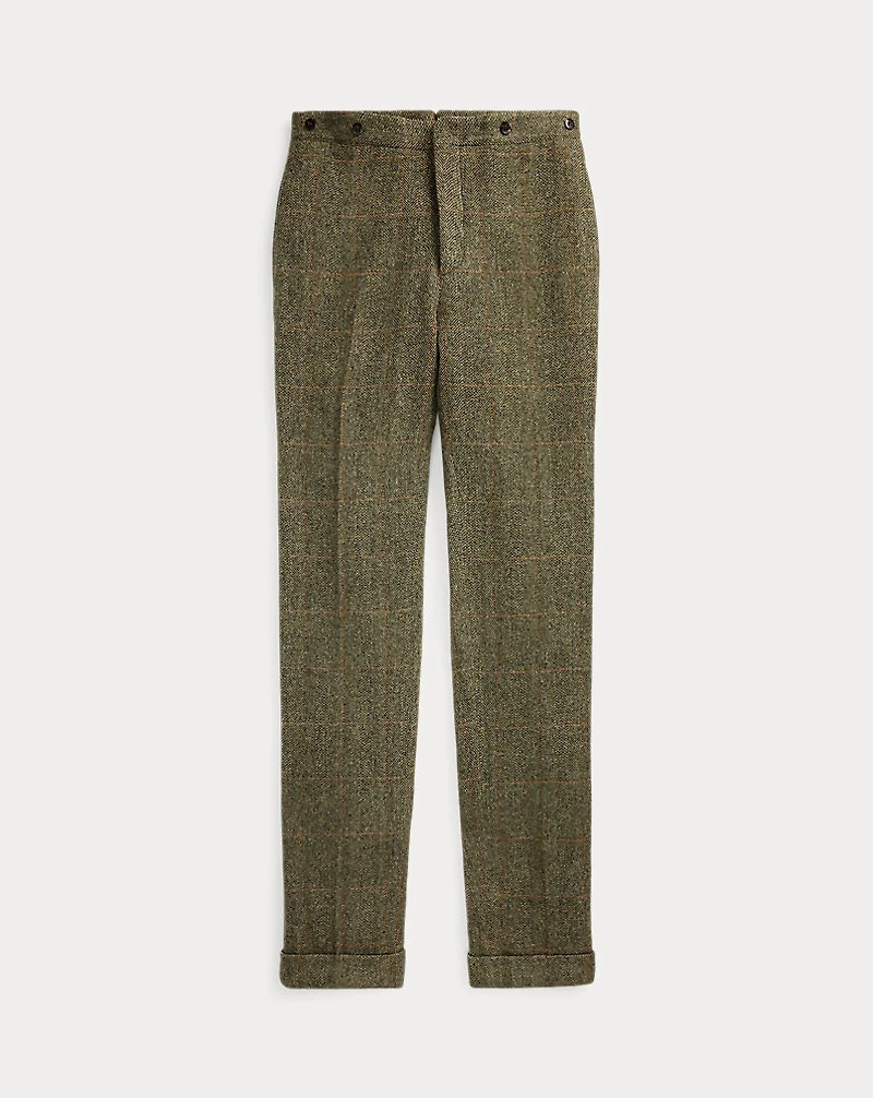 Slim Fit Windowpane Wool Suit Trouser