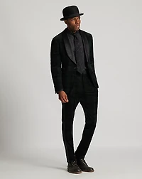 Slim Fit Plaid Corduroy Tuxedo Trouser