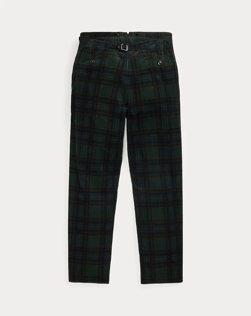 Slim Fit Plaid Corduroy Tuxedo Trouser