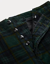 Slim Fit Plaid Corduroy Tuxedo Trouser