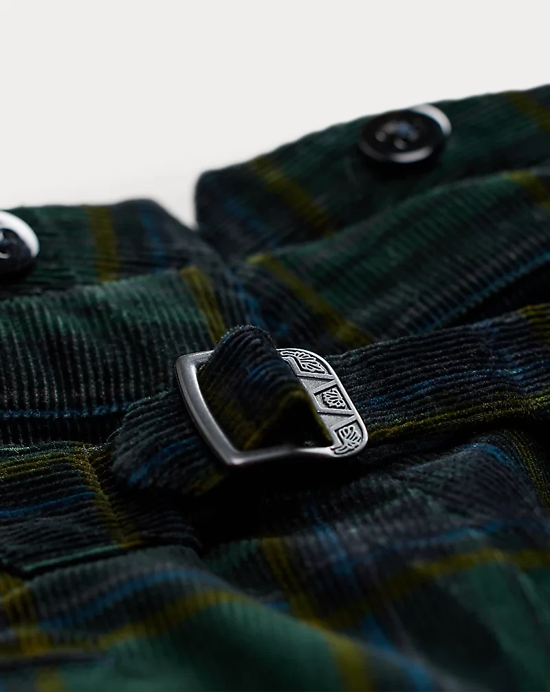 Slim Fit Plaid Corduroy Tuxedo Trouser