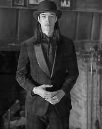 Slim Fit Plaid Corduroy Tuxedo Trouser