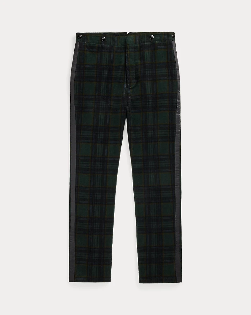 Slim Fit Plaid Corduroy Tuxedo Trouser