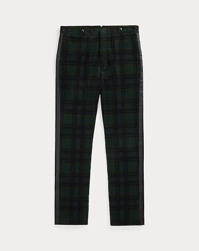 Slim Fit Plaid Corduroy Tuxedo Trouser