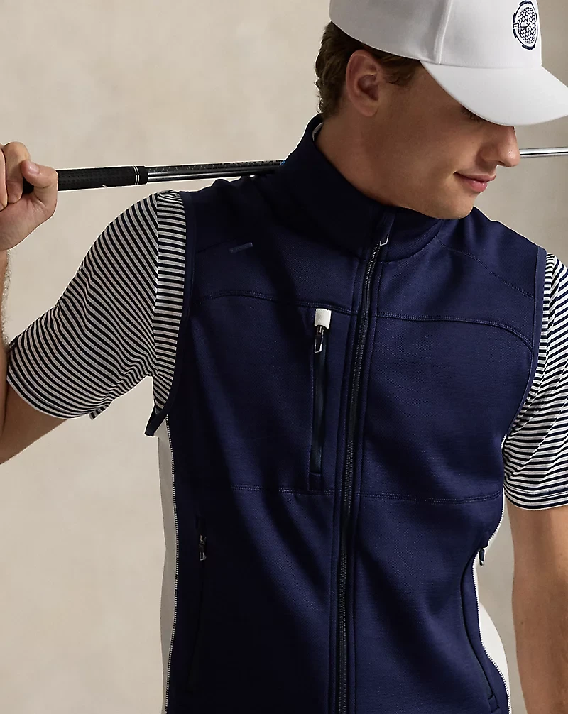 Stretch Double-Knit Full-Zip Vest