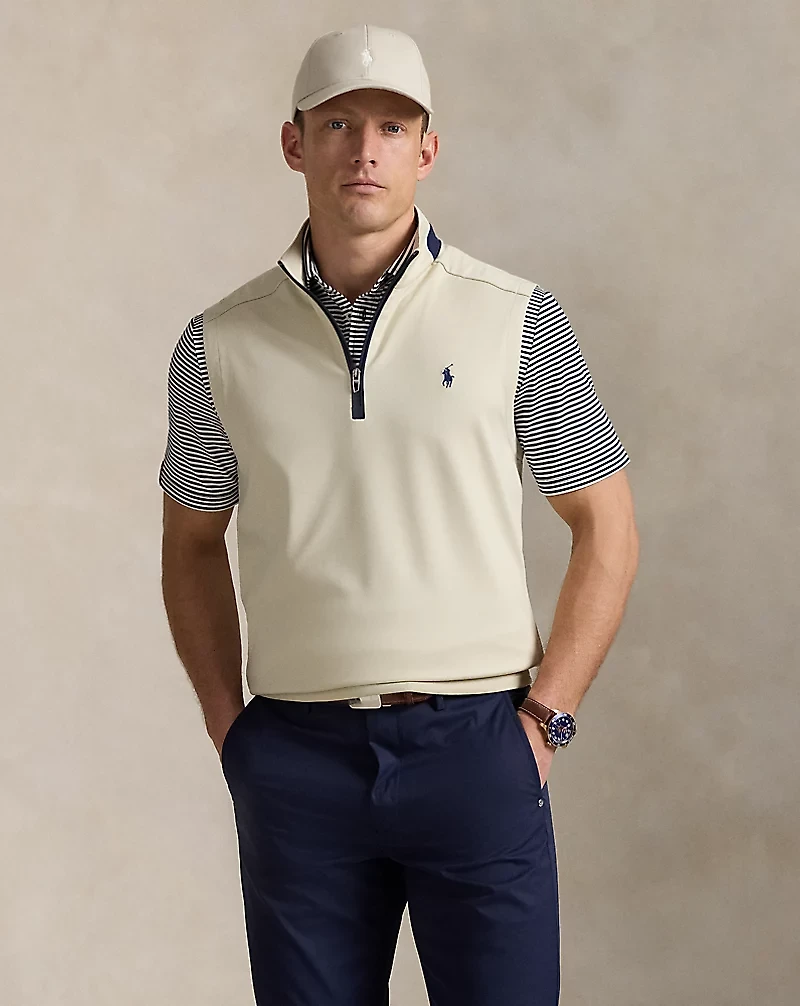 Stretch Jersey Quarter-Zip Vest
