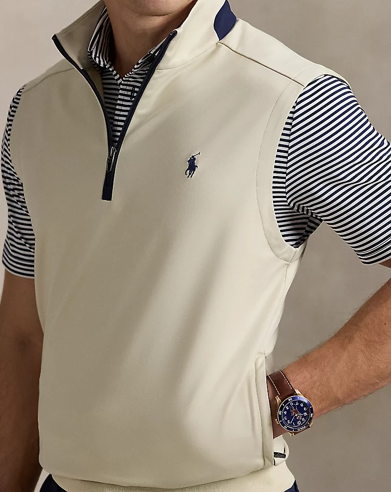 Stretch Jersey Quarter-Zip Vest