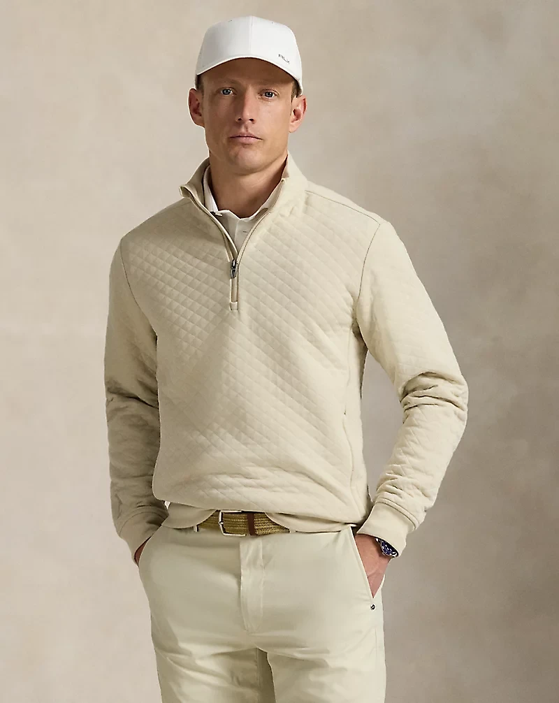 Quilted Double-Knit Pullover