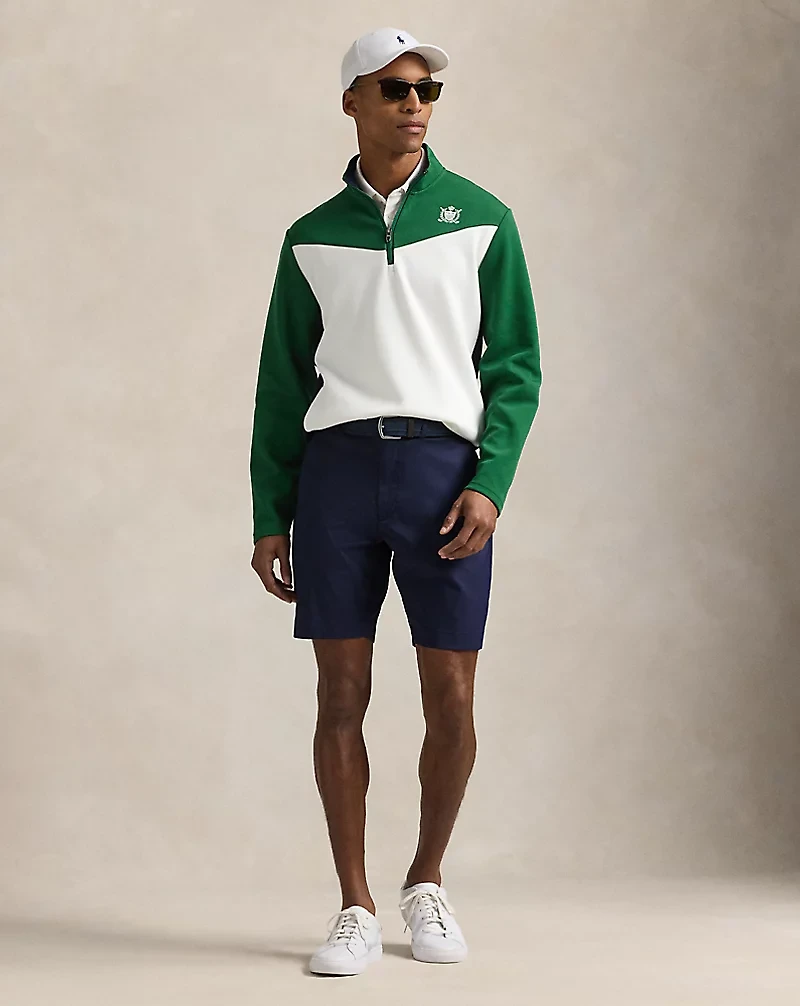 Color-Blocked Double-Knit Pullover