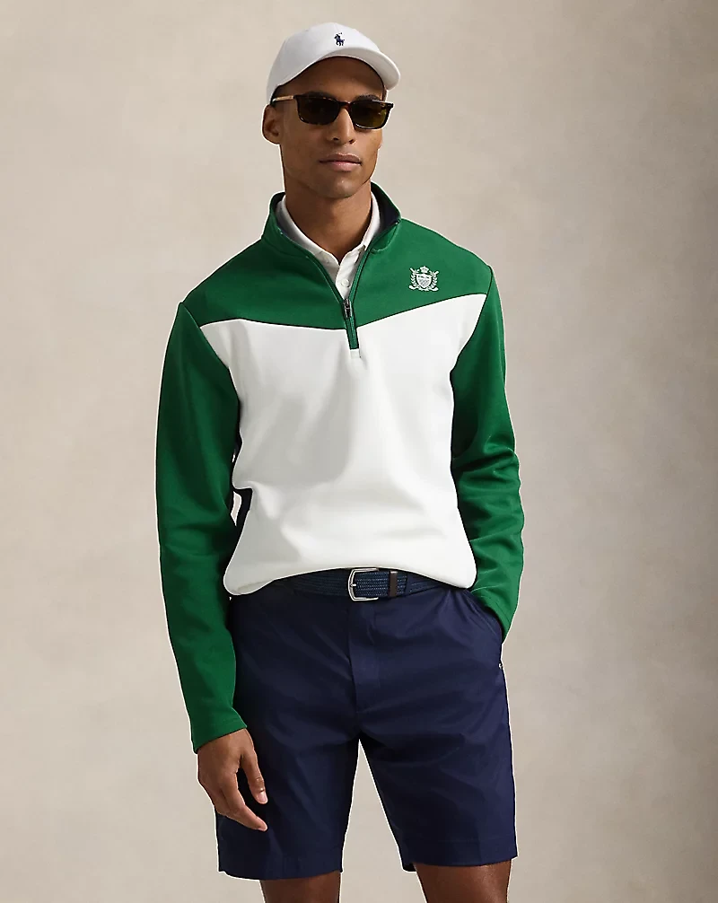 Color-Blocked Double-Knit Pullover