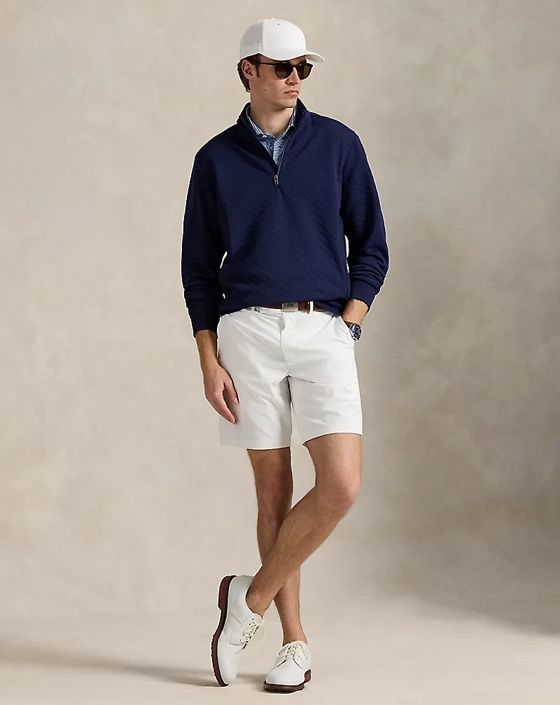 Quilted Double-Knit Mockneck Sweatshirt