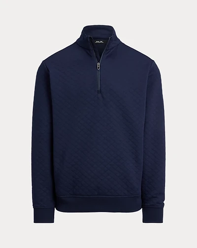 Quilted Double-Knit Mockneck Sweatshirt