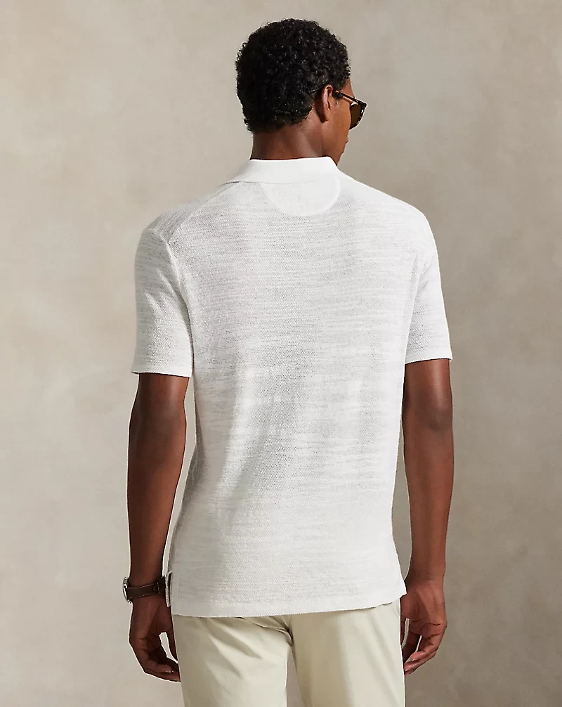 Cotton-Linen Short-Sleeve Cardigan