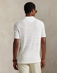 Cotton-Linen Short-Sleeve Cardigan