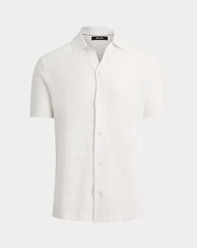 Cotton-Linen Short-Sleeve Cardigan