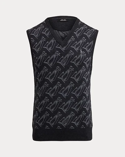 Golf-Motif Performance Sweater Vest