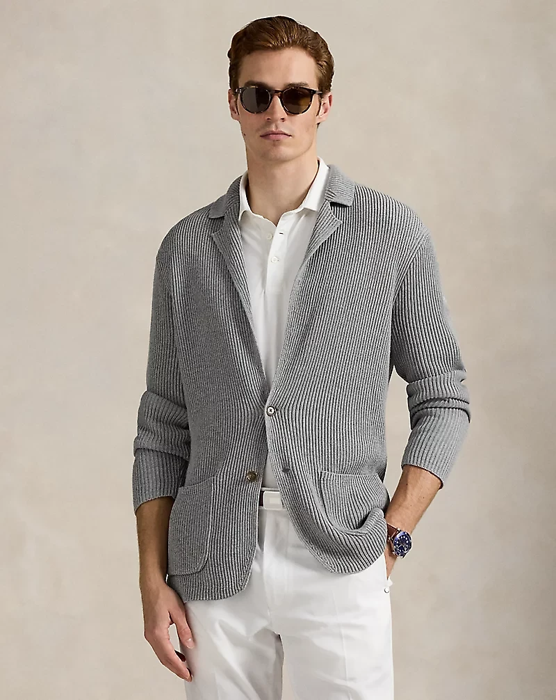 Performance Cotton-Blend Blazer Cardigan