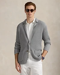 Performance Cotton-Blend Blazer Cardigan