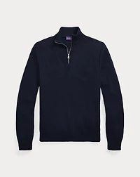 Textured Silk-Cotton Quarter-Zip Sweater