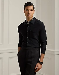 Textured Silk-Cotton Shirt Sweater