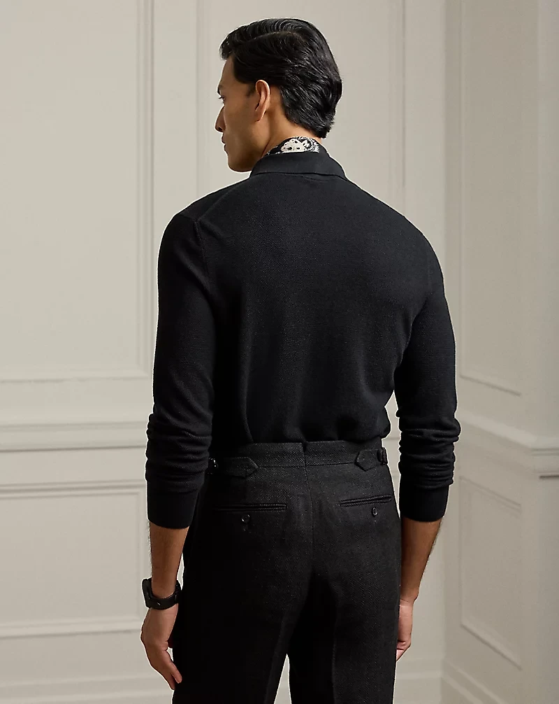 Textured Silk-Cotton Shirt Sweater