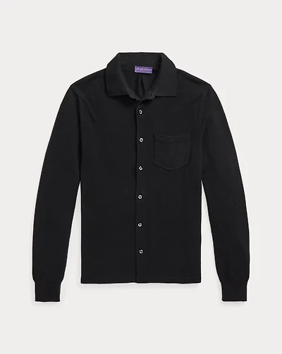 Textured Silk-Cotton Shirt Sweater