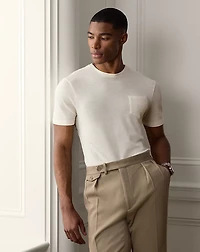 Linen-Cotton Piqué Pocket T-Shirt