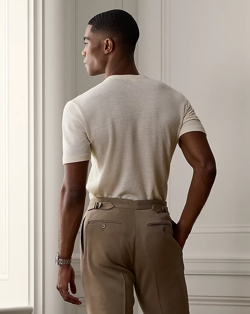 Linen-Cotton Piqué Pocket T-Shirt