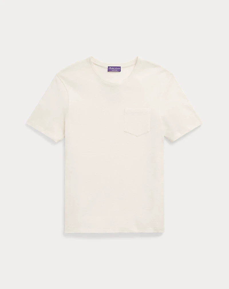 Linen-Cotton Piqué Pocket T-Shirt
