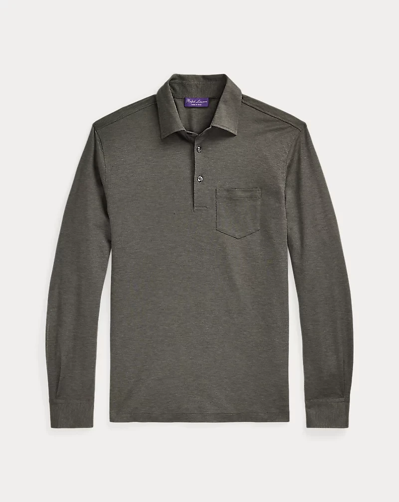  Piqué Long-Sleeve Polo Shirt 
