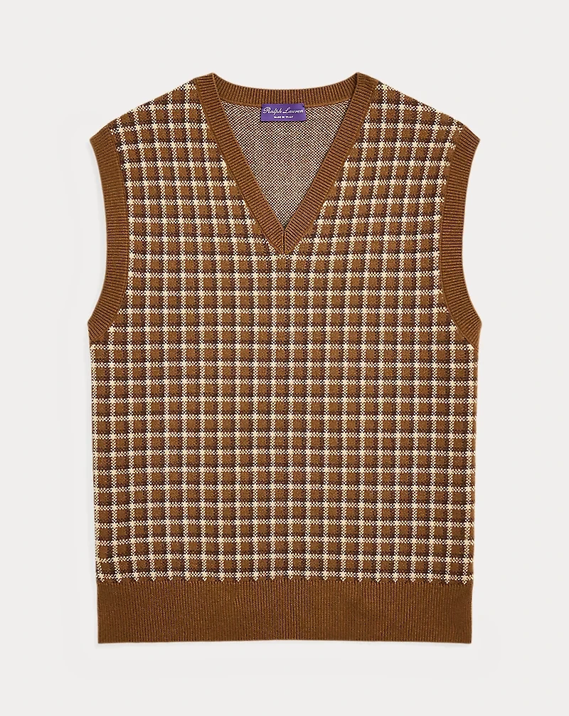 Plaid Cashmere Sweater Vest