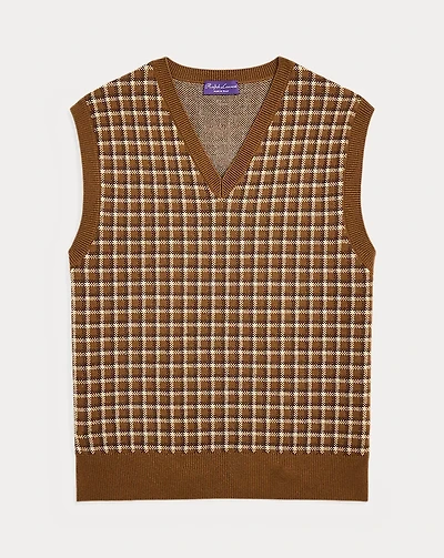 Plaid Cashmere Sweater Vest