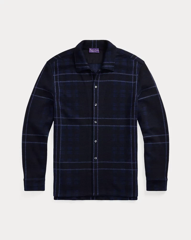 Plaid Cashmere Shirt Sweater