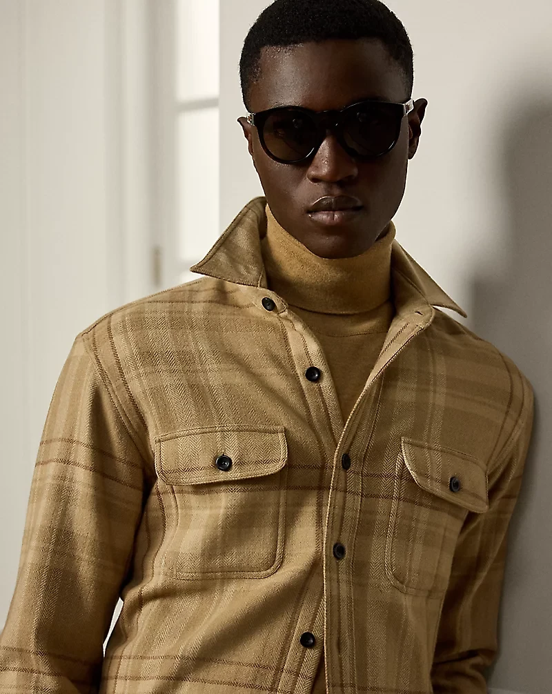 Plaid Wool-Blend Shirt