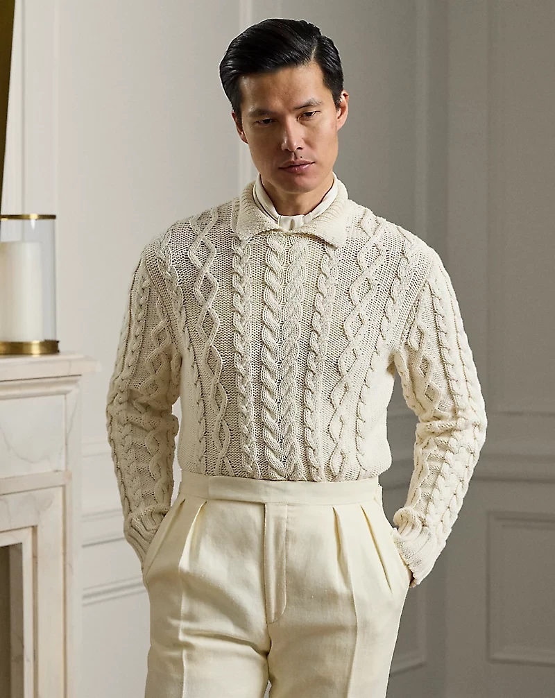 Cable-Knit Cotton-Blend Sweater